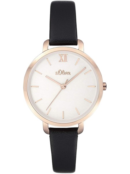 sOliver SO-3874-LQ γυναικείο ρολόι, με λουράκι real leather