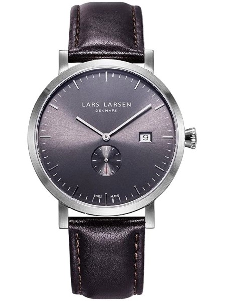 Lars Larsen 131SGBLL men's watch, real leather strap