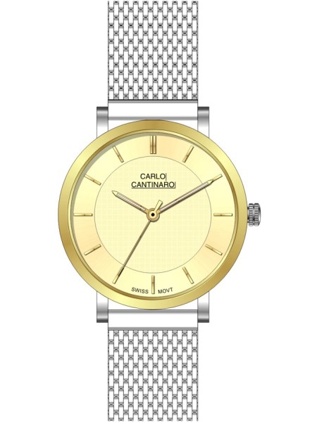 Carlo Cantinaro CC1002LM013 γυναικείο ρολόι, με λουράκι stainless steel