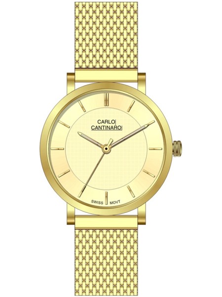 Carlo Cantinaro CC1002LM014 γυναικείο ρολόι, με λουράκι stainless steel