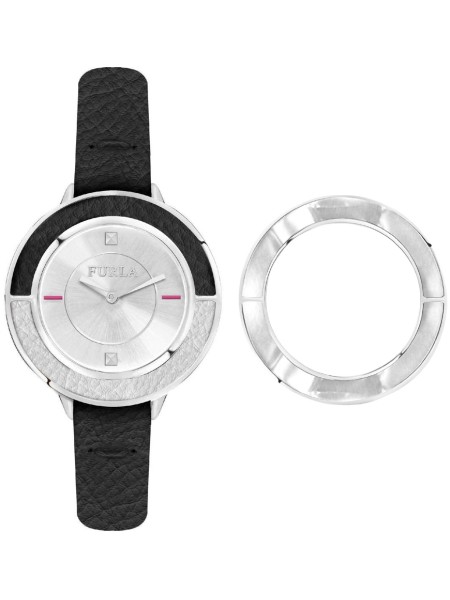 Furla R4251109504 Relógio para mulher, pulseira de cuero real