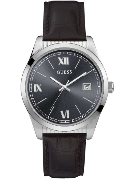 Guess W0874G1 men's watch, real leather strap