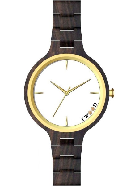 Iwood IW18442002 Relógio para mulher, pulseira de madera