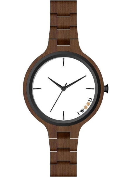 Iwood IW18442004 Relógio para mulher, pulseira de madera