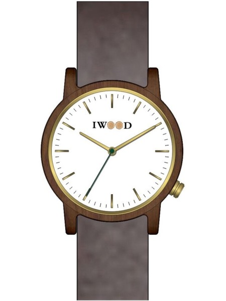 Iwood IW18444003 men's watch, real leather strap