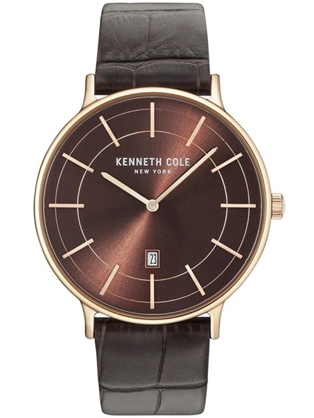 Kenneth Cole KC15057013 men's watch, real leather strap