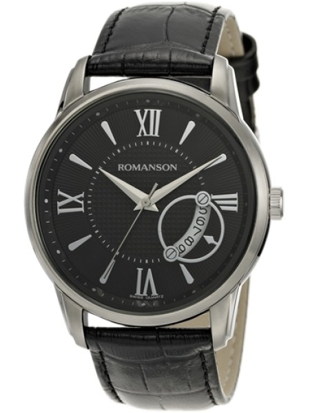 Romanson TL3205MM1WA32W men's watch, real leather strap