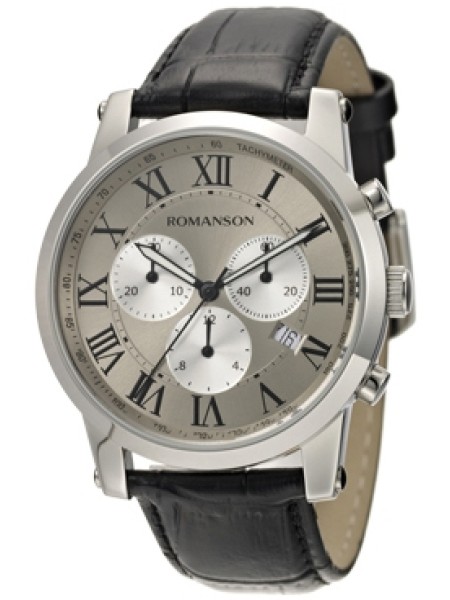 Romanson TL0334HM1WBA5B men's watch, real leather strap