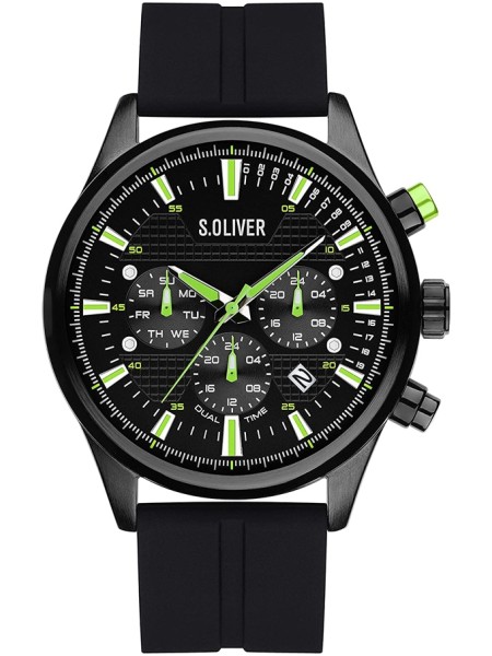 sOliver SO-4181-PM Reloj para hombre, correa de silicona