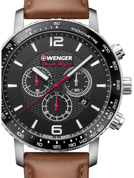 Wenger 01.1843.104 men's watch, real leather strap