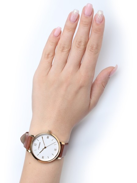 Wenger Metropolitan Donnissima 01.1731.106 Relógio para mulher, pulseira de cuero real