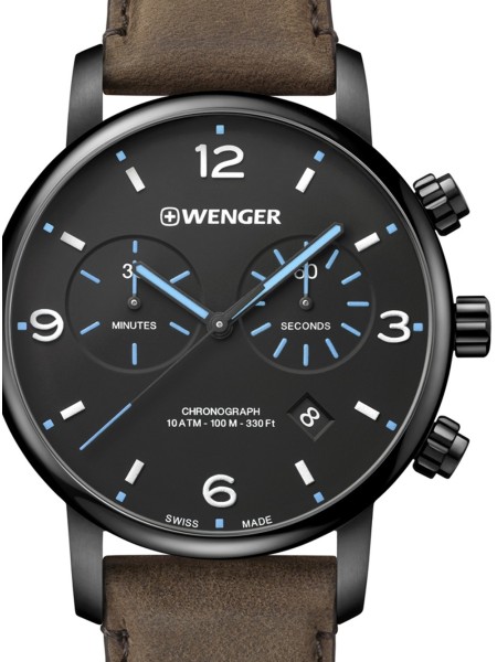 Wenger Urban Metropolitan 01.1743.112 men's watch, real leather strap