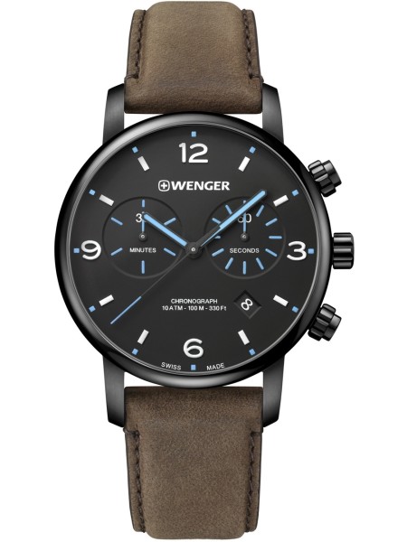 Wenger Urban Metropolitan 01.1743.112 men's watch, real leather strap