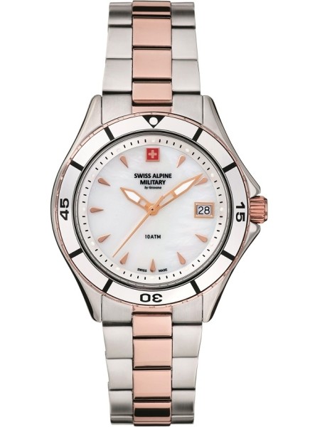 Swiss Alpine Military Uhr SAM7740.1153 damklocka, rostfritt stål armband