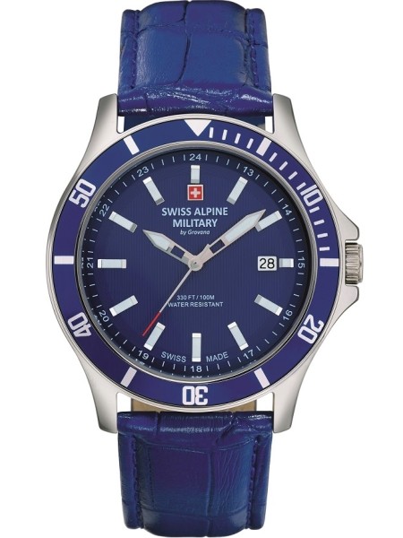 Swiss Alpine Military Uhr SAM7022.1535 men's watch, real leather strap
