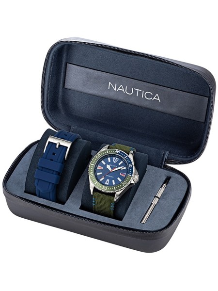 Nautica NAPCPS016 men's watch, real leather / nylon strap