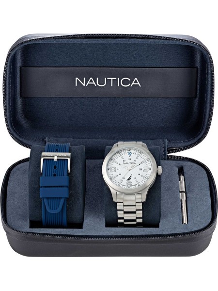 Nautica NAPPLS020 men's watch, stainless steel strap