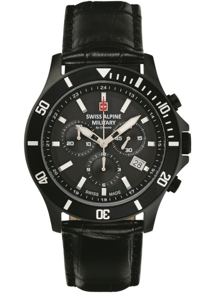 Swiss Alpine Military Chrono SAM7022.9577 men's watch, real leather strap