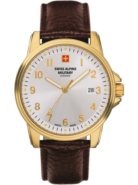 Swiss Alpine Military Uhr SAM7011.1512 men's watch, real leather strap
