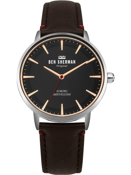 Ben Sherman WB020BR montre pour homme, cuir de veau sangle