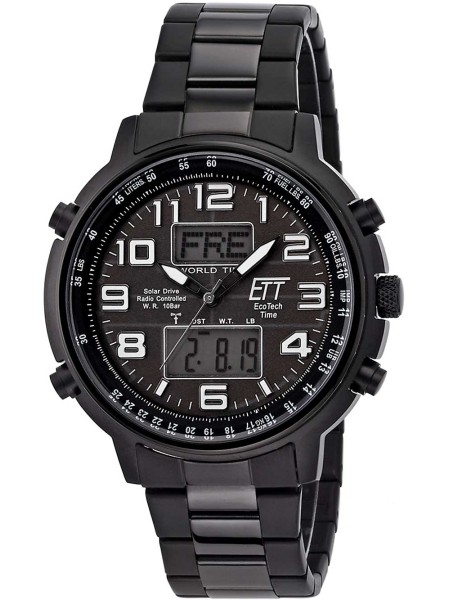ETT Eco Tech Time Hunter II Solar Funk EGS-11390-25M Reloj para hombre, correa de acero inoxidable