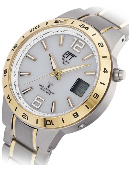 ETT Eco Tech Time Basic Titan Solar Funk EGT-11410-40M montre pour homme, titane sangle