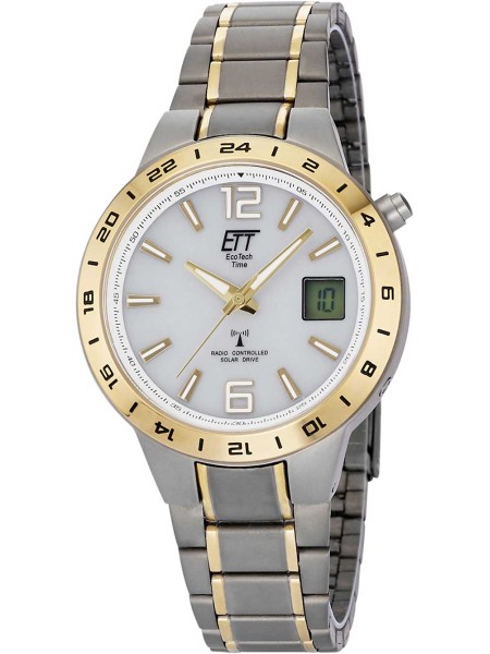 ETT Eco Tech Time Basic Titan Solar Funk EGT-11410-40M montre pour homme, titane sangle