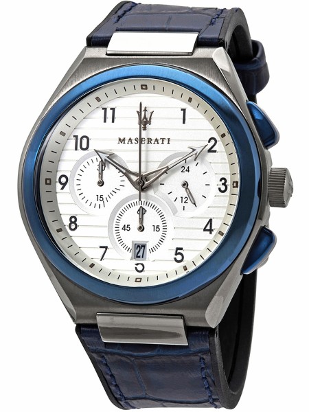 Maserati Triconic Chrono R8871639001 men's watch, real leather strap