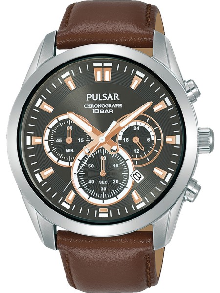 Pulsar PT3A97X1 men's watch, calf leather strap
