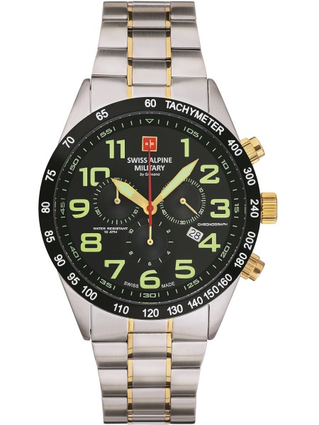 Swiss Alpine Military Chrono SAM7047.9147 Reloj para hombre, correa de acero inoxidable