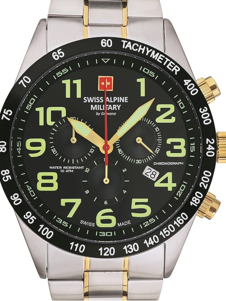 Swiss Alpine Military Chrono SAM7047.9147 Reloj para hombre, correa de acero inoxidable