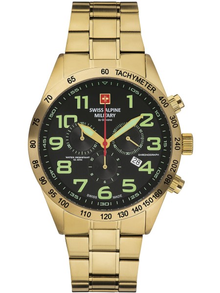Swiss Alpine Military Chrono SAM7047.9114 Reloj para hombre, correa de acero inoxidable