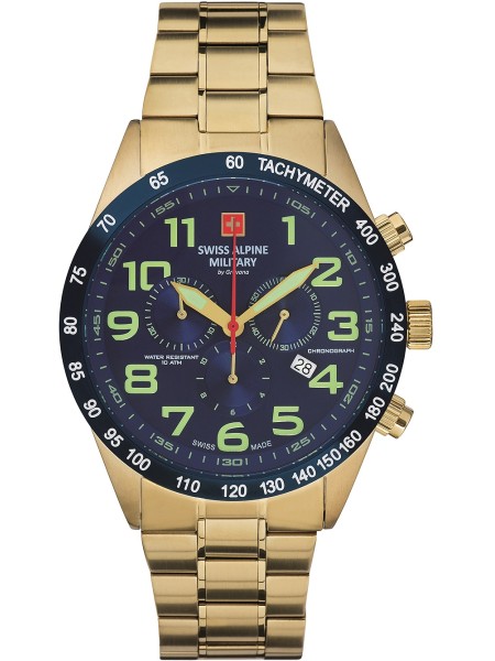 Swiss Alpine Military Chrono SAM7047.9115 Reloj para hombre, correa de acero inoxidable