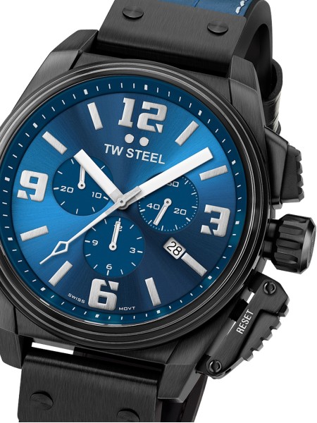 TW-Steel Canteen Chronograph TW1016 men's watch, calf leather / rubber strap