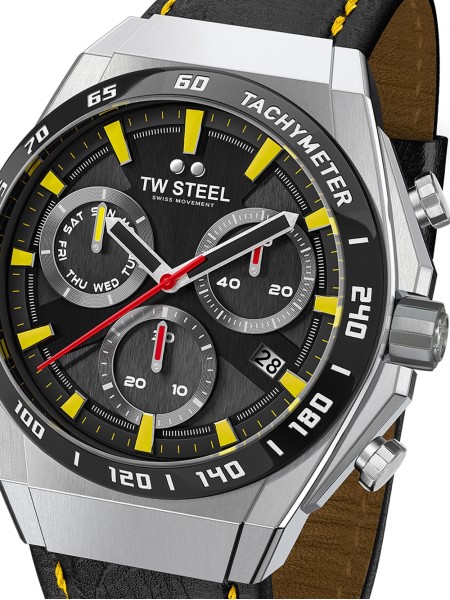 TW-Steel Fast Lane Chronograph CE4071 Reloj para hombre, correa de piel de becerro