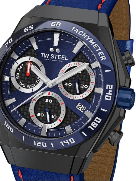 TW-Steel Fast Lane Chronograph CE4072 men's watch, cuir de veau strap