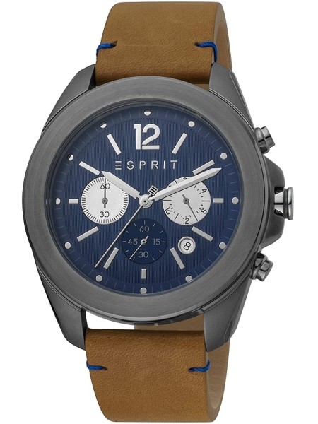 Esprit ES1G159L0045 herrklocka, äkta läder armband