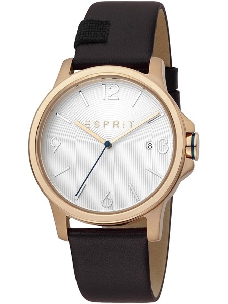Esprit ES1G156L0035 herenhorloge, echt leer bandje