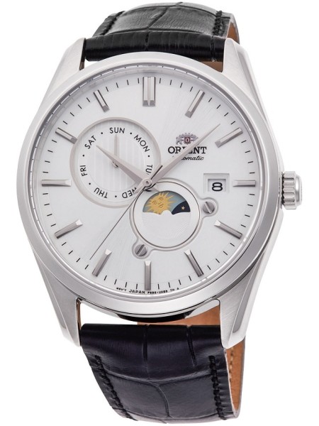 Orient Moonphase Automatic RA-AK0310S10B men's watch, real leather strap