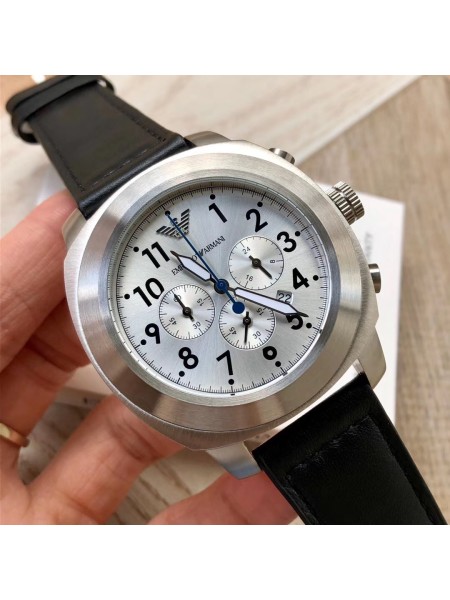Emporio Armani AR6054 men's watch, cuir véritable strap