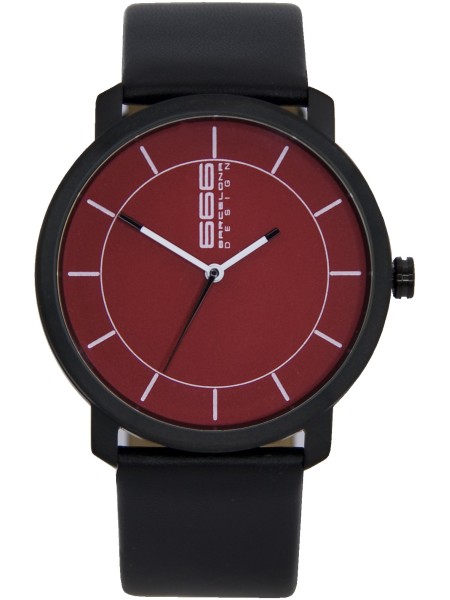666barcelona 666-324 men's watch, real leather strap