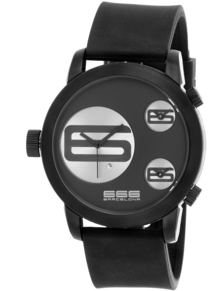 666barcelona 666-340 men's watch, rubber strap