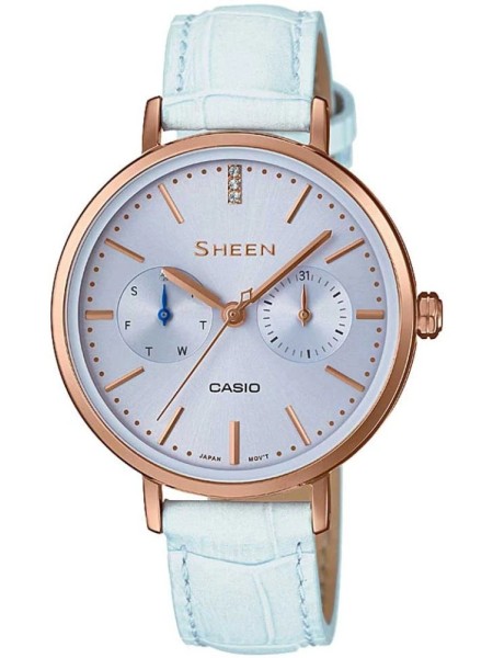 Casio SHE3054PGL7AU γυναικείο ρολόι, με λουράκι real leather