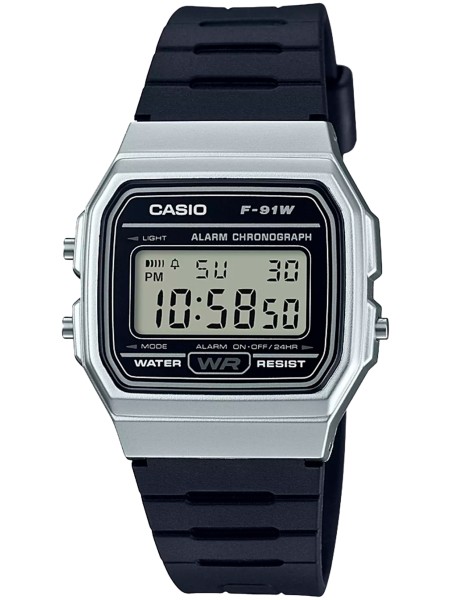 Casio F91-WM-7A damklocka, harts armband