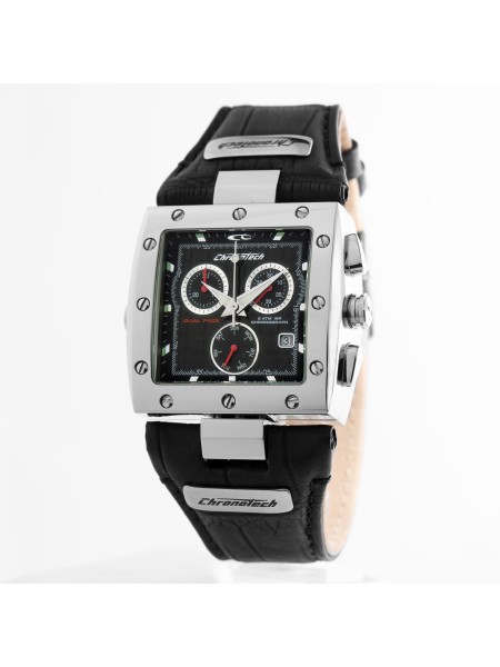 Chronotech CT7686L-01 men's watch, cuir véritable strap