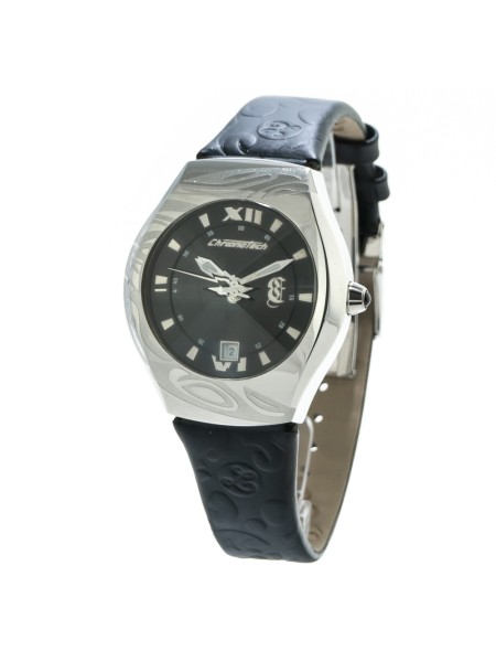 Chronotech CT7694L-01 ladies' watch, real leather strap
