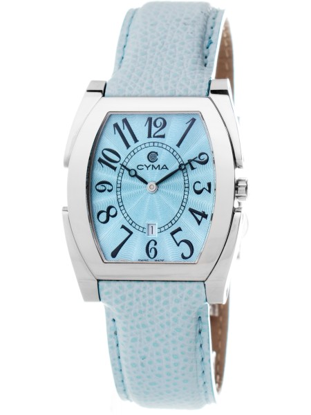 Cyma 9098 ladies' watch, real leather strap