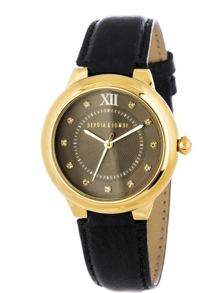Devota & Lomba DL006W-02BLAC γυναικείο ρολόι, με λουράκι real leather