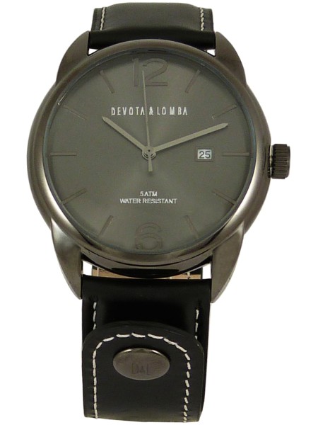 Devota & Lomba DL009M-01BKBL men's watch, cuir véritable strap