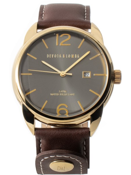 Devota & Lomba DL009M-02BLAC men's watch, cuir véritable strap